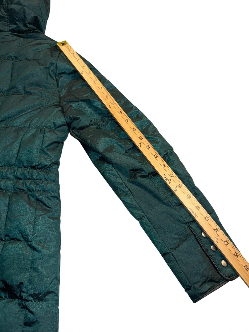 Eddie Bauer Medium Women’s Puffer Hooded Quilted Coat Zip Jacket Deep Teal Green - Picture 14 of 14